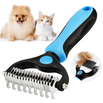 Shedding & Mat-Removing Ergonomic Pet Brush (For Dogs & Cats)