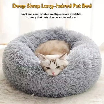Calming Soft Non-Slip Donut Pet Bed (Machine Washable)