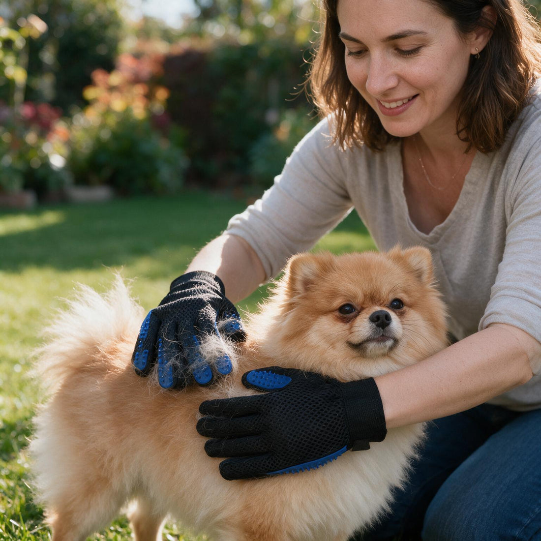 Shedding Silicone Pet Grooming Gloves (Adjustable Strap)