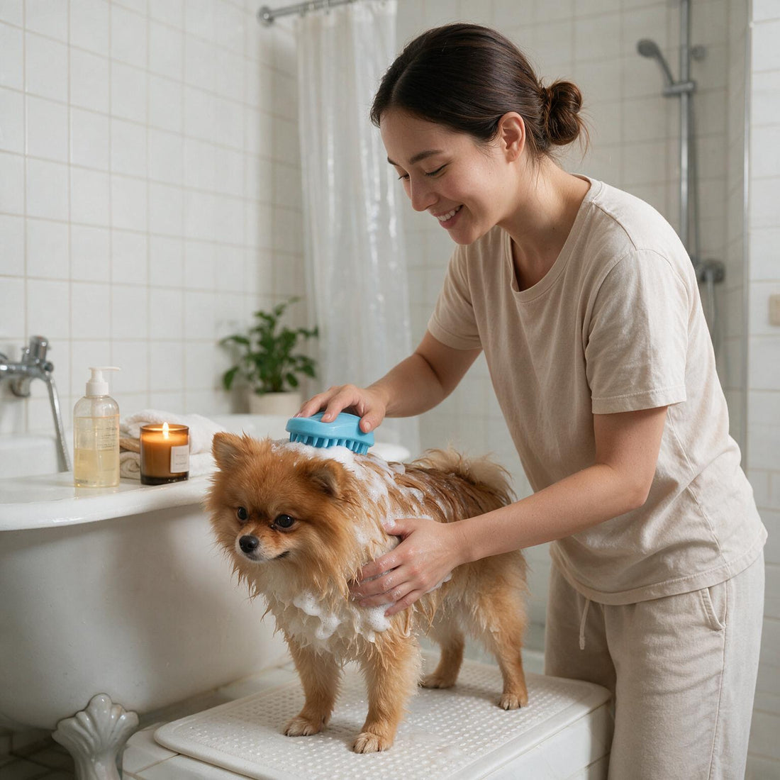 Soft Silicone Pet Deshedding & Massage Brush