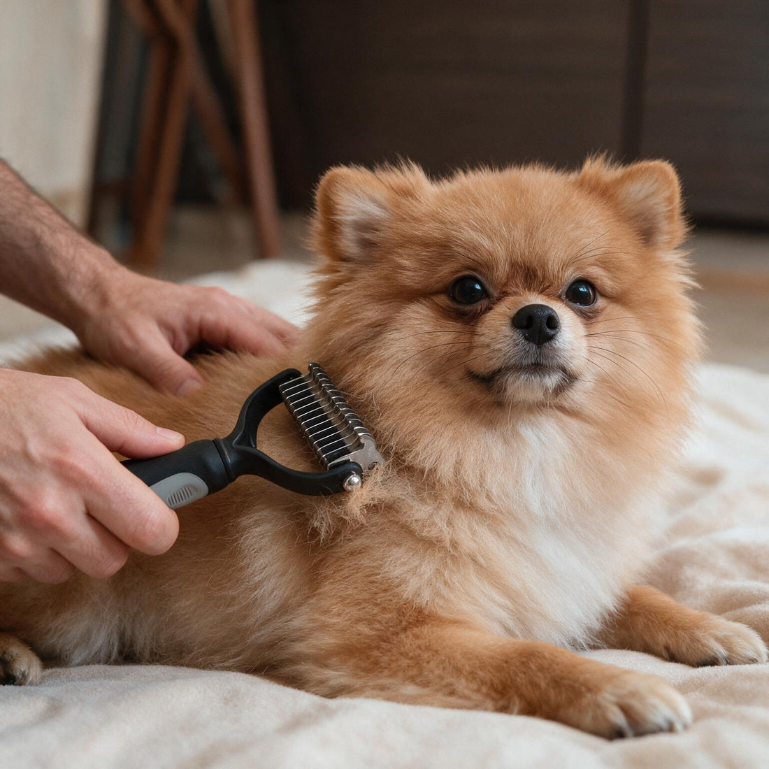 Shedding & Mat-Removing Ergonomic Pet Brush (For Dogs & Cats)
